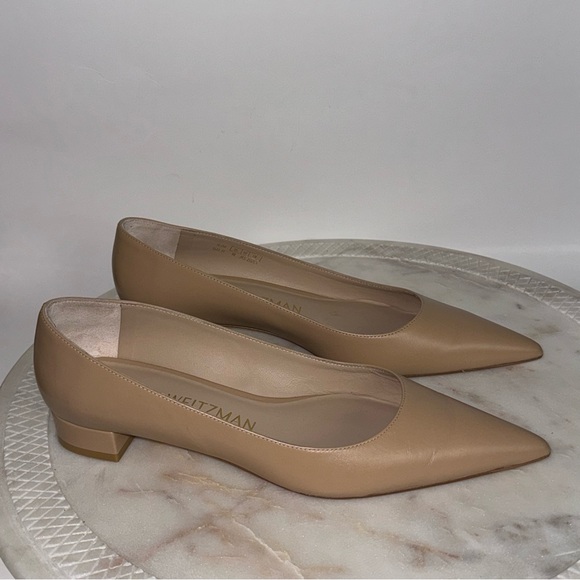 Stuart Weitzman Women's 1 Inch Block Heel Pump Beige Tan WMNS Size 9 - Picture 1 of 9